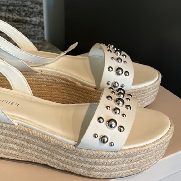 Marc Fisher Platform Espadrille Sandals in White - Picture 14 of 14